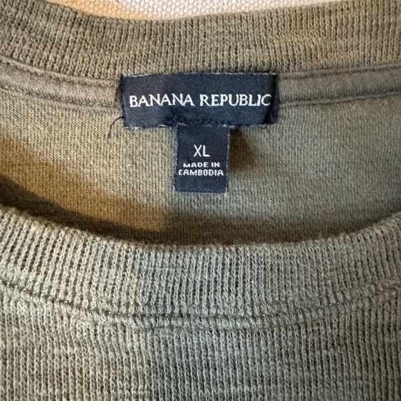 Banana Republic Olive Green Crew Neck Knit Sweater - Picture 2 of 8